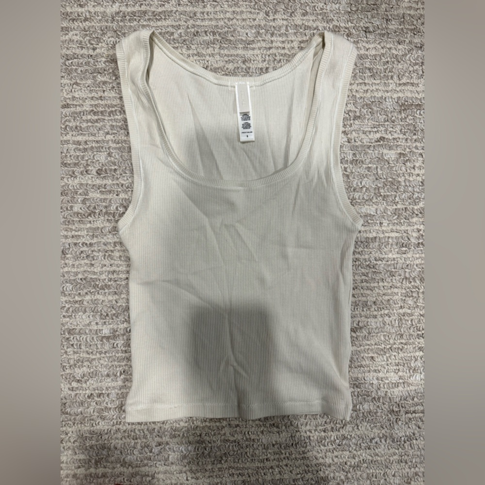 Skims Bone Cotton Rib Tank & Boy Short Set - Picture 7 of 11